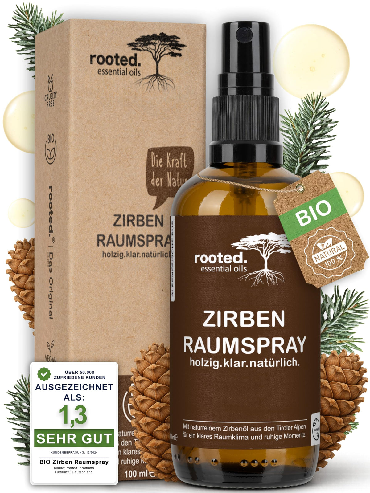 rooted. Zirben Raumspray 100ml