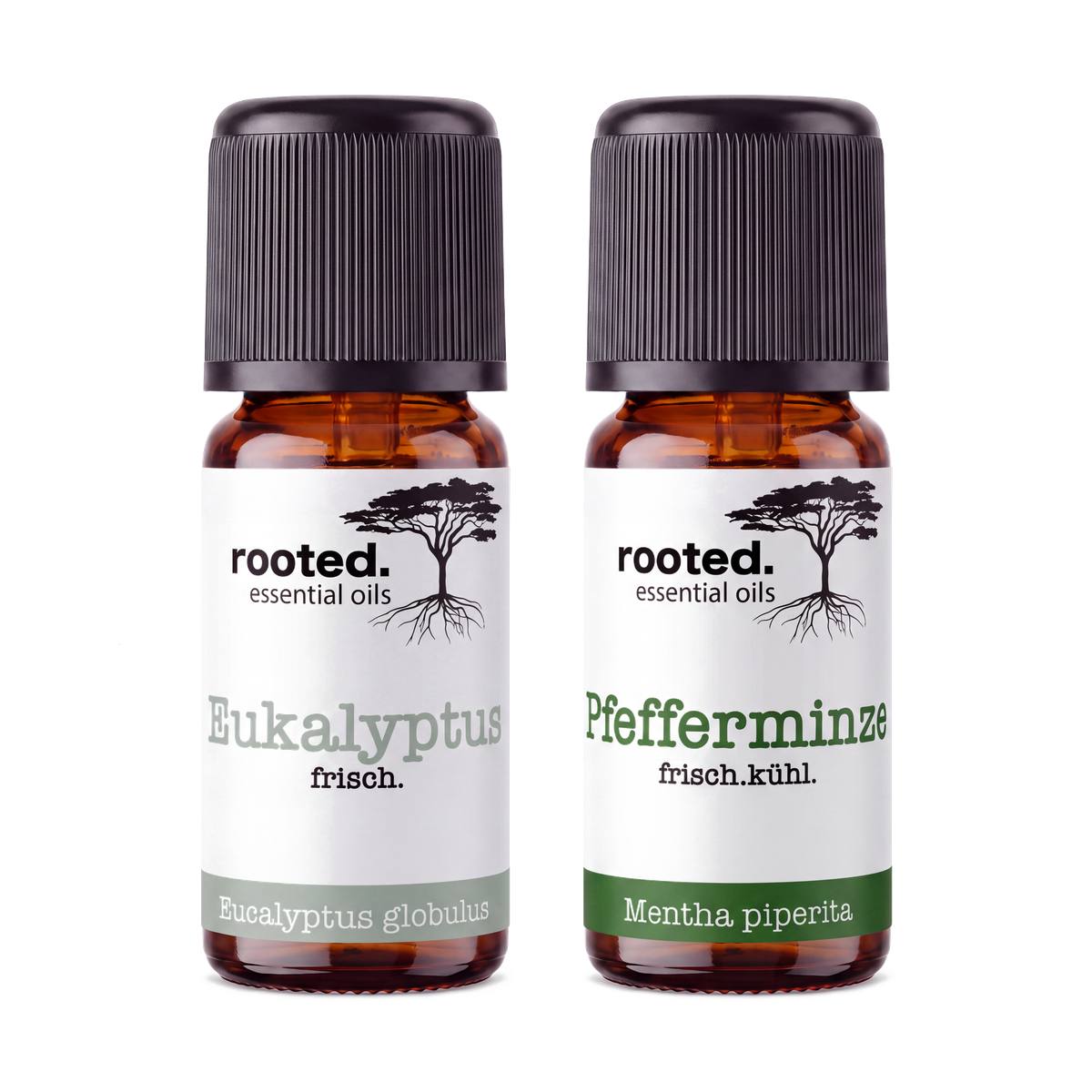 rooted. Erkältungs-Set 2-teilig – Eukalyptusöl und Pfefferminzöl je 10ml