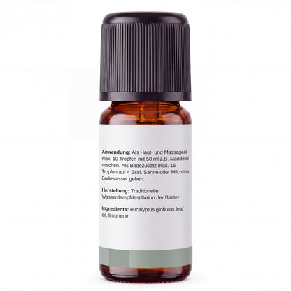 rooted. Eukalyptusöl 10ml – Rückseite: Anwendung, Herstellung und Inhaltsstoffe