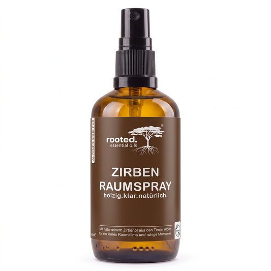 rooted. Zirben Raumspray 100ml mit naturreinem Zirbenöl aus den Tiroler Alpen